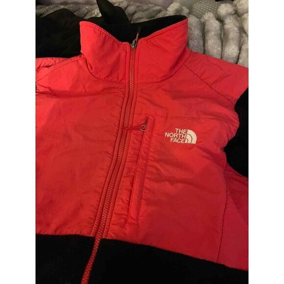 The north face jacket/coat denali euc sz Medium/M black pink fleece - Picture 2 of 9